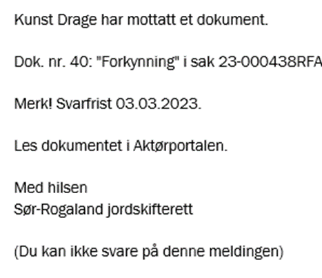 Varsel om forkynning